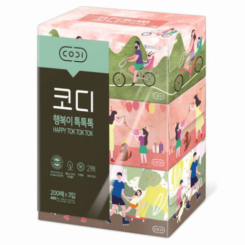 쌍용C&B 코디 ㅤ행복이 톡톡톡 200매 (3개입) *1팩_이미지