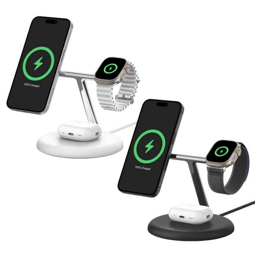 벨킨 부스트차지 프로 Qi2 15W 3in1 맥세이프 무선충전기 WIZ023kr (애플워치용)_이미지