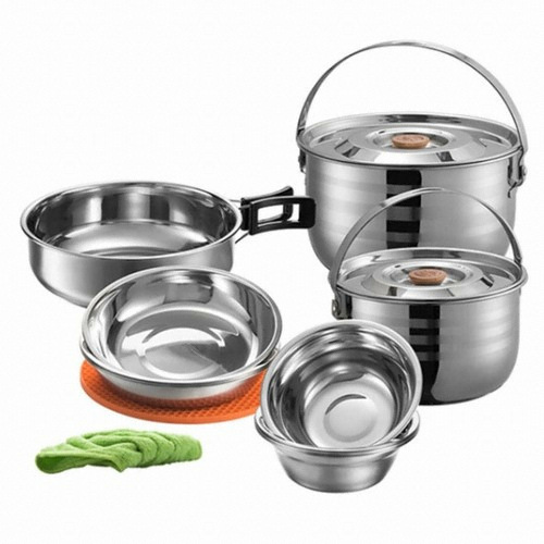 캠핑문 올뉴 3중 스텐레스 코펠 13p 6인용_이미지