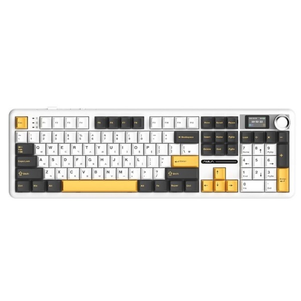 AULA F108 PRO 유무선 기계식 화이트 한글 (저소음 로즈축)_이미지