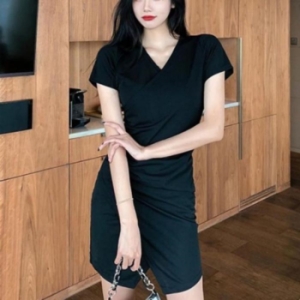 ONM 출근룩 우아한 코디 격식 검정 청담동룩 원피스. 오피 11876999