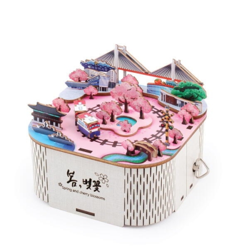 영공방 DIY 회전우드오르골 봄, 벚꽃_이미지