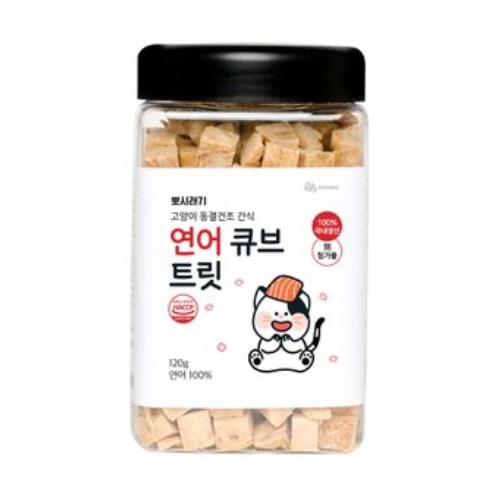 뽀시래기 고양이 동결건조 간식 연어 큐브 트릿 120g (2개)_이미지