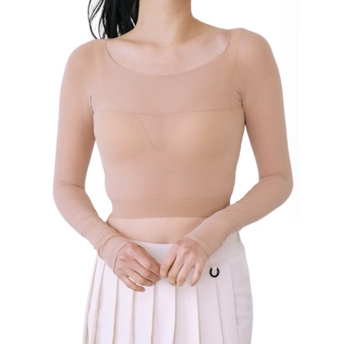 김영주골프 이너탑 크롭탑 냉감 자외선차단 살색 스킨 DPMLQT17_이미지