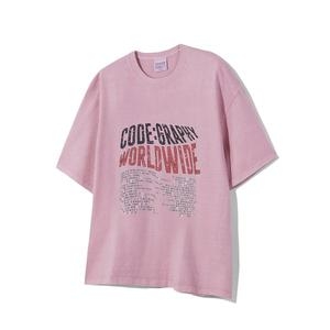 피그먼트 코드그라피 CODEGRAPHY 웨이브 월드 와이드 반팔 티셔츠_인디핑크 CBDUUTS023IP 326188_이미지