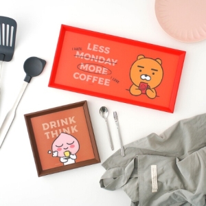 카카오프렌즈 라이언카페 트레이 매트 2P세트 / 스낵 쟁반이미지입니다. 누르면 해당 게시물로 새창이동합니다.