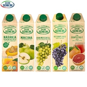 JGC,S.A 돈시몬 착즙주스 1L 5종 자몽+백포도+사과+오렌지+적포도
