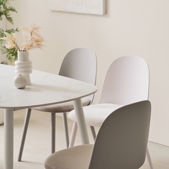 파로마 홈즈 디아 원형 세라믹 사각 식탁 1600 (라운드의자4개)_이미지