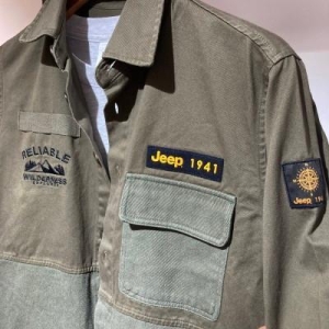 JEEP 트윌 배색 아우터형 야상 셔츠 자켓_JM3SHU2111SG