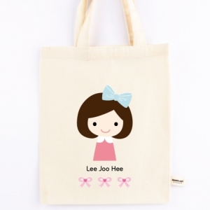 디자인아지트 에코백미니아이들여아리본