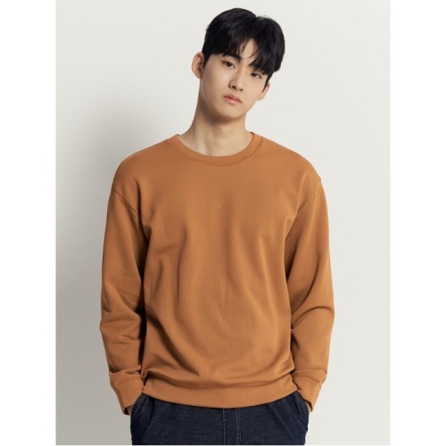  빈폴 남성 폴리 기모 라운드 스웨트 셔츠 오렌지_BC5X41N118