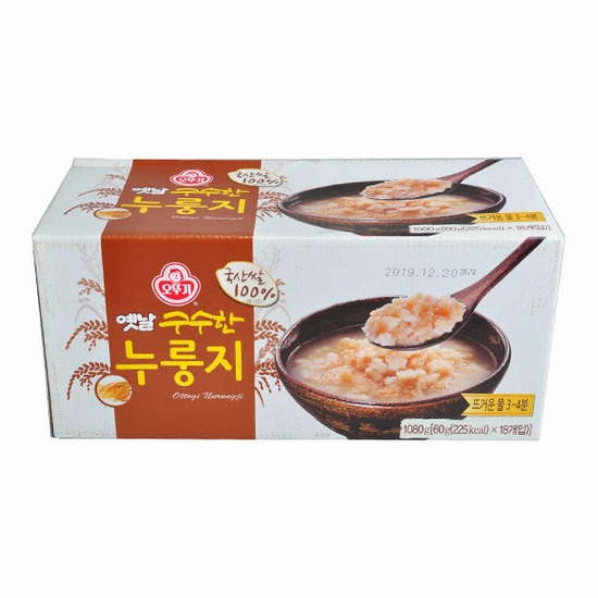오뚜기 옛날 구수한 누룽지 케이스 18개입 1.08kg이미지입니다. 누르면 해당 게시물로 새창이동합니다.