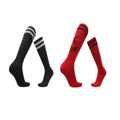 SNF 편안하고 두툼한 축구양말 2켤레 세트 JIA10 (블랙/화이트+레드/블랙)