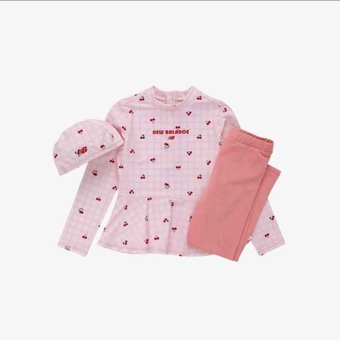 뉴발란스키즈 체리 블라썸 플레어 래쉬가드 레깅스 셋업 NK9RG3772G_PINK