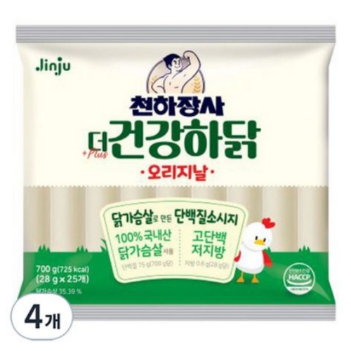 진주햄 천하장사 건강하닭 오리지날 700g (4개)_이미지