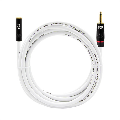 탑라인에이치디 HDTOP 3.5mm 스테레오 화이트 연장 케이블 (40m, HT-TP905)_이미지