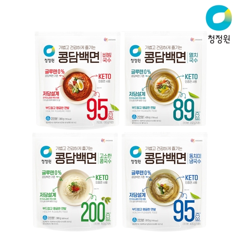 대상 청정원 콩담백면4종 4개 콩 멸치 비빔 동치미_이미지