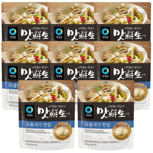 대상 청정원 맛선생 멸치디포리 국물내기한알 100g(4gx25입) (8개)