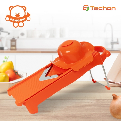 테콘 곰돌이 퍼펙트 채칼 / 국산 야채 슬라이서 만능 김장 무채 칼 안전 무생채 당근 채 썰기 곰돌이채칼