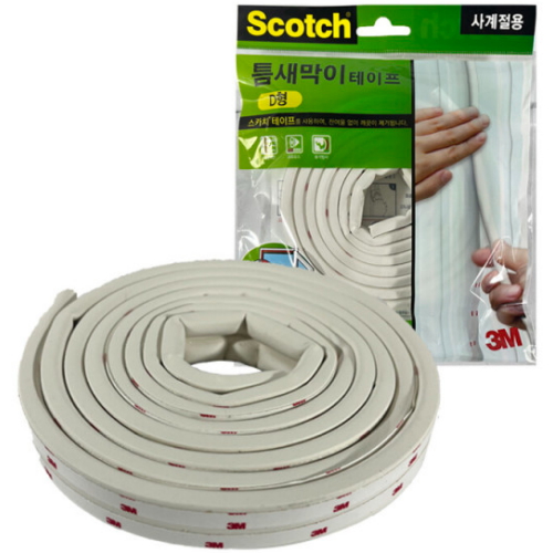 3M 스카치 틈새막이 테이프 D형 사계절용 창문 문틀 외풍 차단 소음 먼지 벌레 방풍 단열이미지입니다. 누르면 해당 게시물로 새창이동합니다.