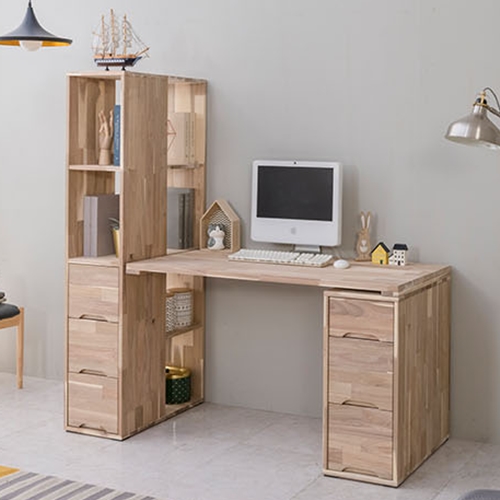 리버퍼니쳐 마쵸 아카시아원목 3단서랍장책장 책상 (1000x600)_이미지