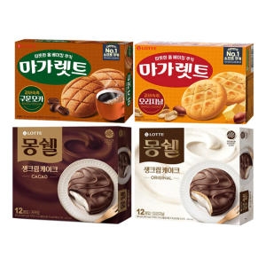 롯데제과 몽쉘 오리지널 생크림케이크 408g + 몽쉘 카카오 생크림케이크 408g (4개)_이미지
