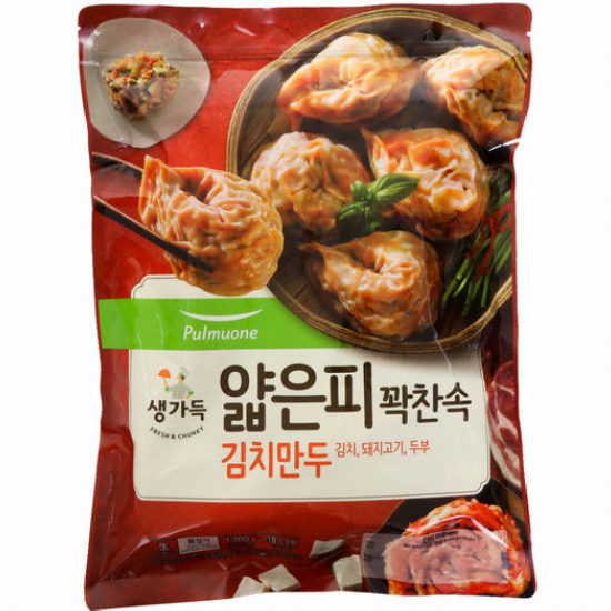 풀무원 얇은피 꽉찬속 김치만두 1.2kg (1개)_이미지