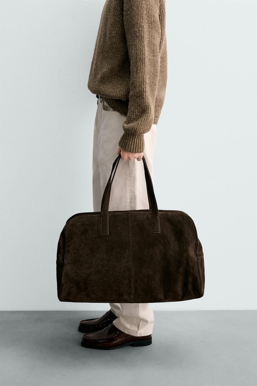 자라 국내 남성 XL 레더 트래블 백 브라운 435612