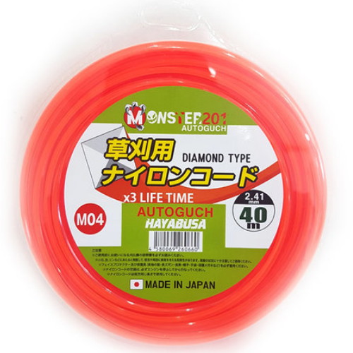 강남몬스터 몬스터201 일제 예초기 줄날 사각 오렌지 다이아몬드 (2.41mm x 40m)_이미지