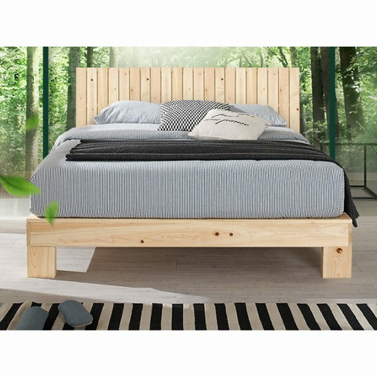 동서가구 힐링 편백나무 헤드형 통원목 침대 K (매트별도)_이미지