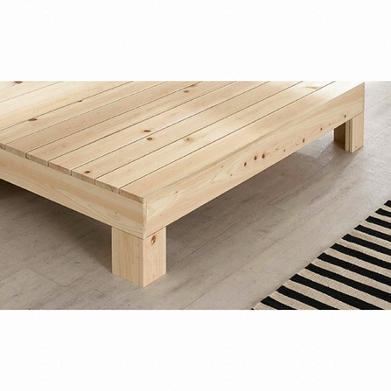 동서가구 힐링 편백나무 헤드형 통원목 침대 K (매트별도)_이미지