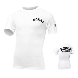 군헌터 쿨드라이 ROKAF 공군 흰색 반팔 군대 티셔츠 S11562599
