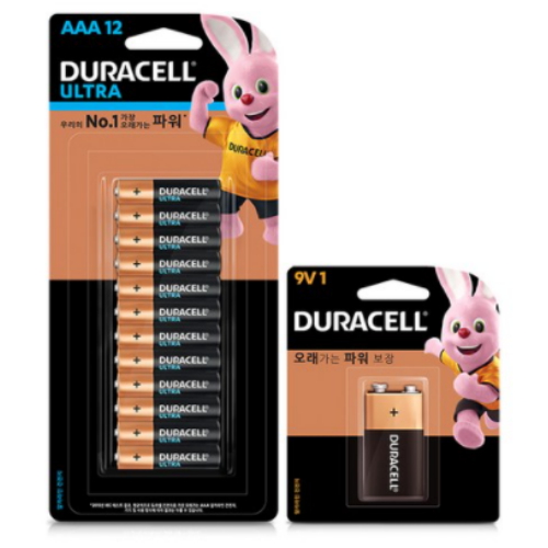 듀라셀 울트라 AAA 12알 + 9V (1세트)_이미지