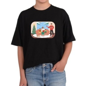 가족 f ly 성탄절 가족화목 따뜻한 커피한잔 반팔티 WE966A2