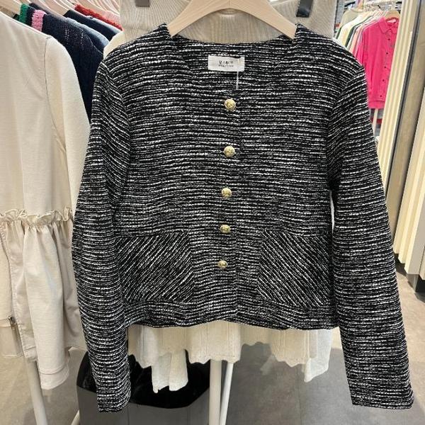 밀스튜디오 HC06 라운드 금장단추 자켓 LS4JKS102BKO 46770310_이미지