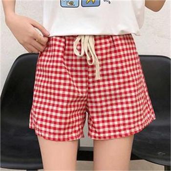 오노마 ONM 여자 데일리룩 여름 휴가철 실내외 체크 바지 S8057703