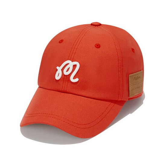 말본골프  가죽패치 포인트 베이직 볼캡 M6143PCP03ORG