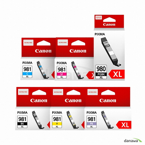 Canon ��ǰ PGI-980XL PGBK, CLI-981XL BK, CLI-981XL C, CLI-981XL M, CLI-981XL Y, CLI-981XL PB 6�� ��Ʈ