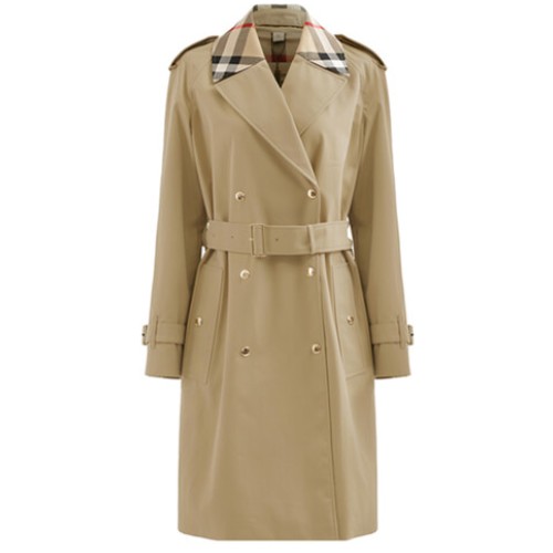 버버리 체크 트리밍 코튼 개버딘 워털루 트렌치코트 8058231