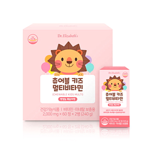 닥터엘리자베스 츄어블 키즈 멀티비타민 60정 2개입 세트 (1개)_이미지