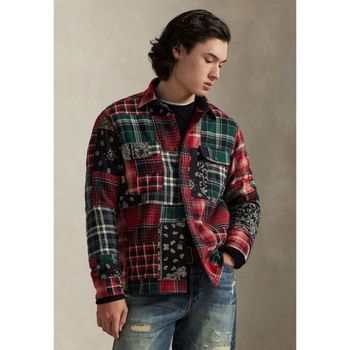 랄프로렌 폴로 폴로 랄프 로렌 클래식 핏 패치워크 플란넬 워크셔츠 셔츠 검정/빨강 7459909