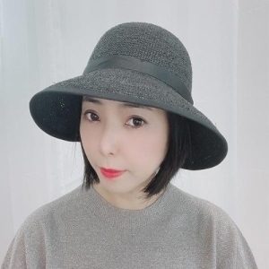  블루피오레 라피아 뒷트림 리본 벙거지 모자 BFH991