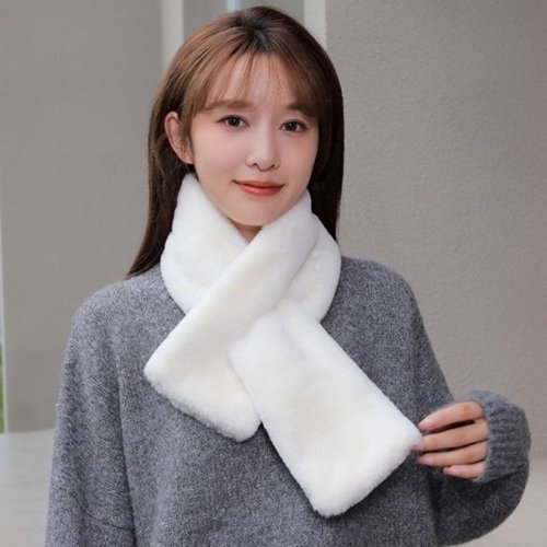 겨울 토끼털 퍼목도리 방한 머플러_WFG33D4