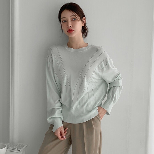 브이와이 여자 여리여리핏 롱슬리브 니트 WT28355_연민트 FREE_이미지