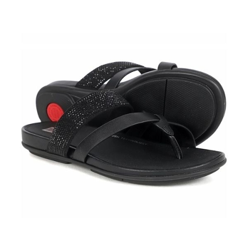 핏플랍 국내판 그라시에 레더 블랙 여성 스트래피 토 포스트 HO5-001_637352 127569_이미지