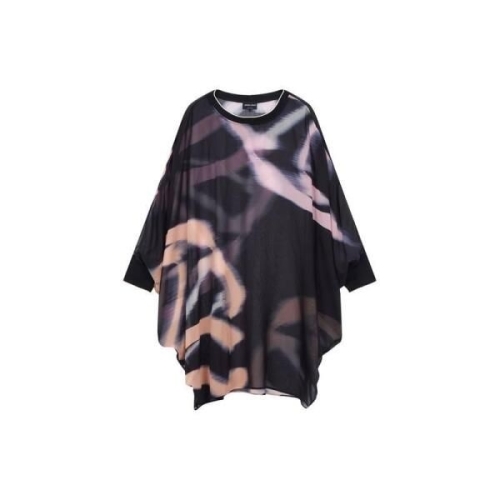 아르마니 조르지오 GIORGIO ARMANI 여성 플로럴 실크 오버사이즈 탑 블랙 270479_이미지