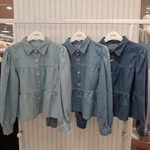 무자크 17 HC17 LGE-84 블루 여성 봄 여름 가을 청 셔츠 MQ3WBL26 S46568880_이미지