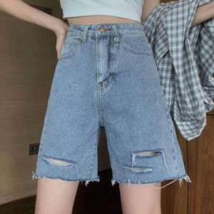 오노마 ONM 데님 하프팬츠 청반바지 하이웨이스트 루즈핏 트렌 39920918_이미지