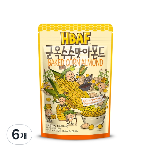 HBAF 군옥수수맛 아몬드 (190g,6개)_이미지