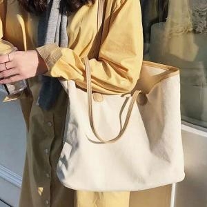 심플한디자인 넉넉한내부 리즈 캔버스 숄더에코백 6676913